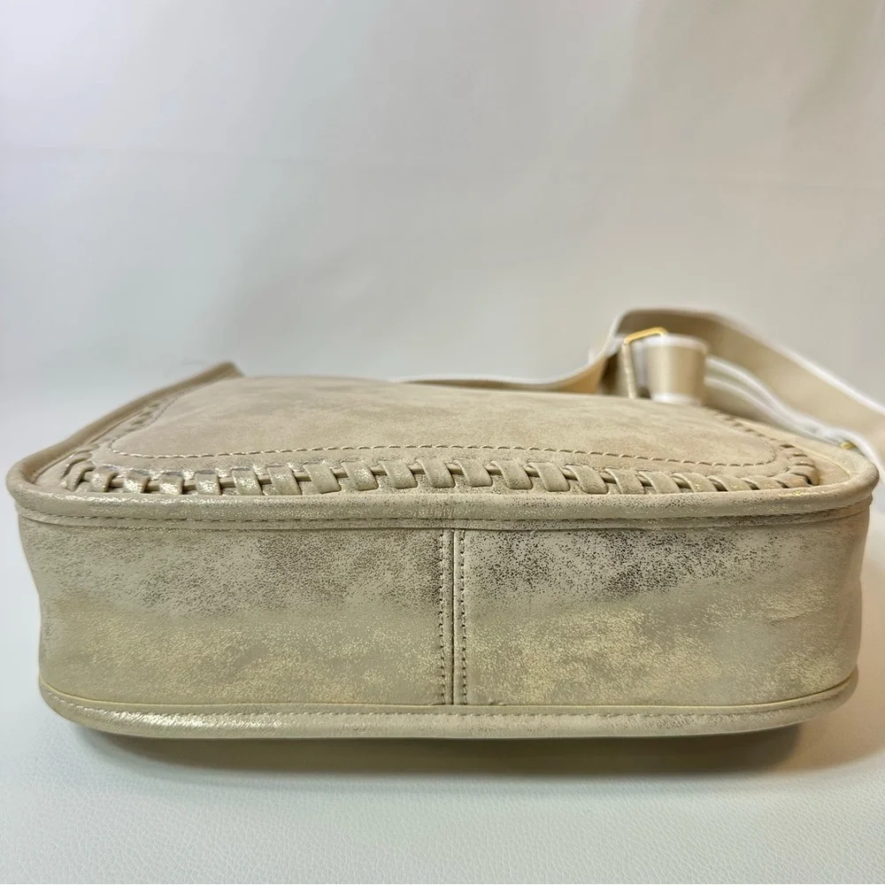 NEW Women’s Style & Co Metallic Gold Whipstitch Shoulder Bag and Zip Wallet - Picture 9 of 13